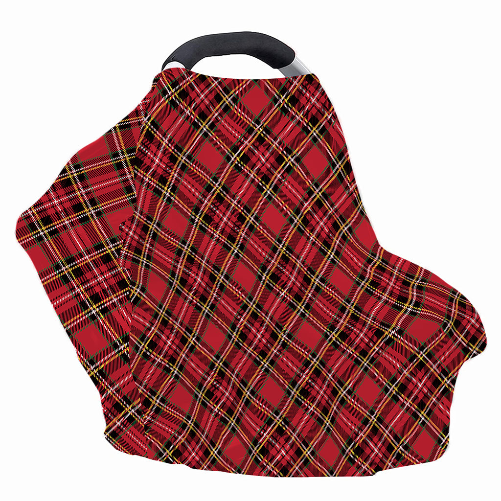 Red Stewart Tartan Pattern Print Baby Seat Cover