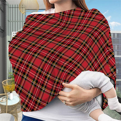 Red Stewart Tartan Pattern Print Baby Seat Cover