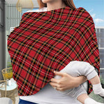 Red Stewart Tartan Pattern Print Baby Seat Cover
