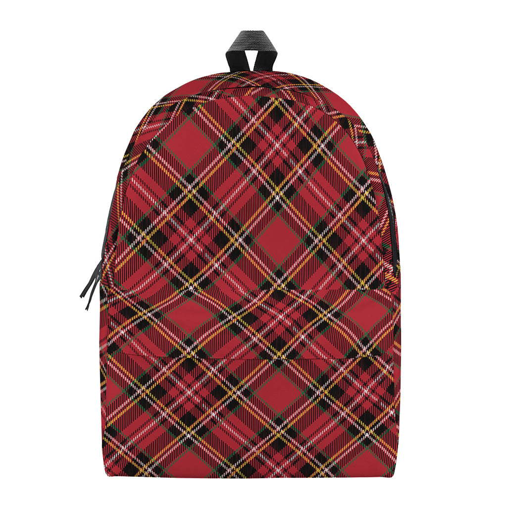 Red Stewart Tartan Pattern Print Backpack