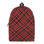 Red Stewart Tartan Pattern Print Backpack