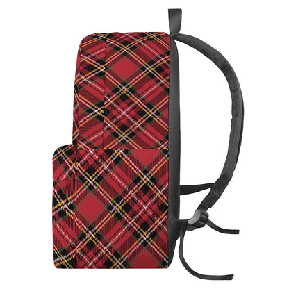 Red Stewart Tartan Pattern Print Backpack