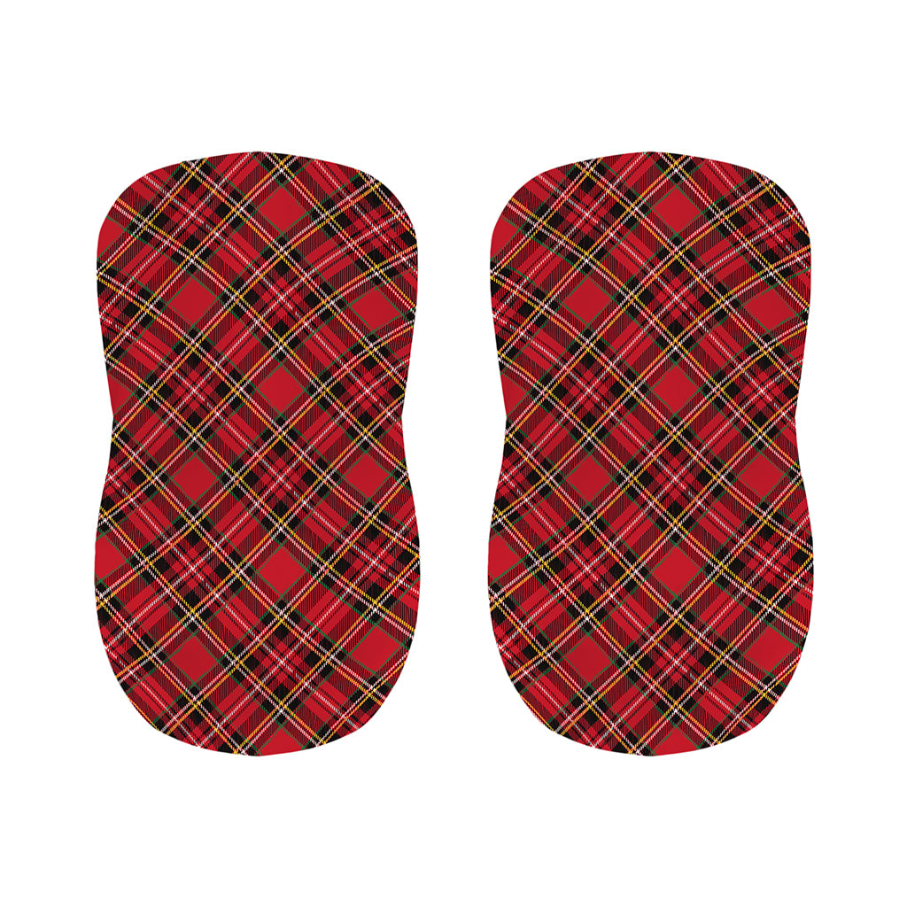 Red Stewart Tartan Pattern Print Bar Stool Covers