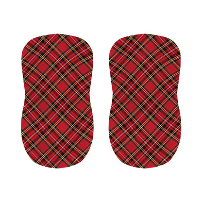 Red Stewart Tartan Pattern Print Bar Stool Covers