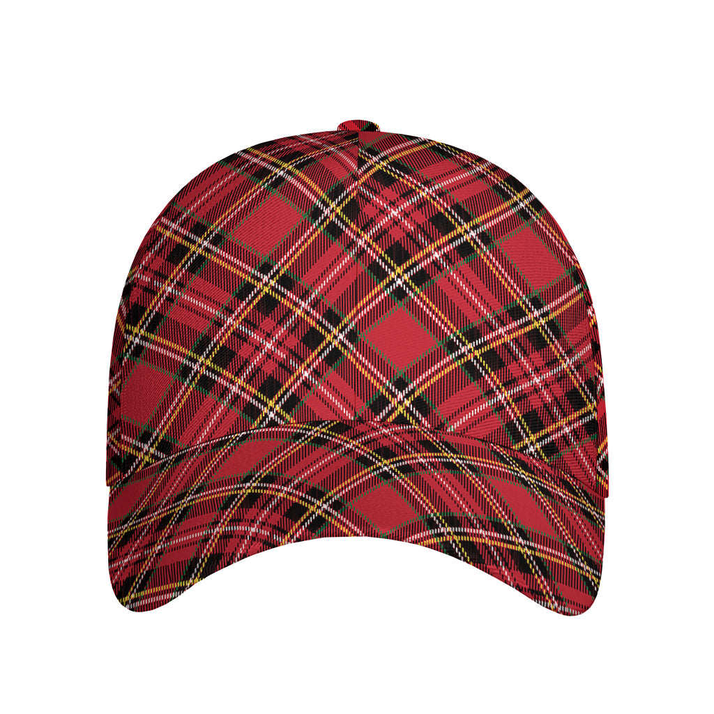 Red Stewart Tartan Pattern Print Baseball Cap