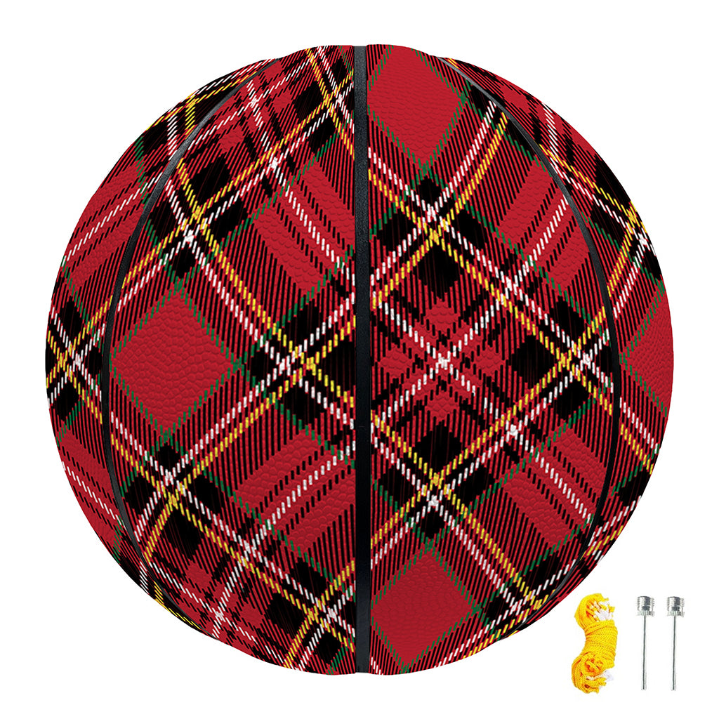 Red Stewart Tartan Pattern Print Basketball