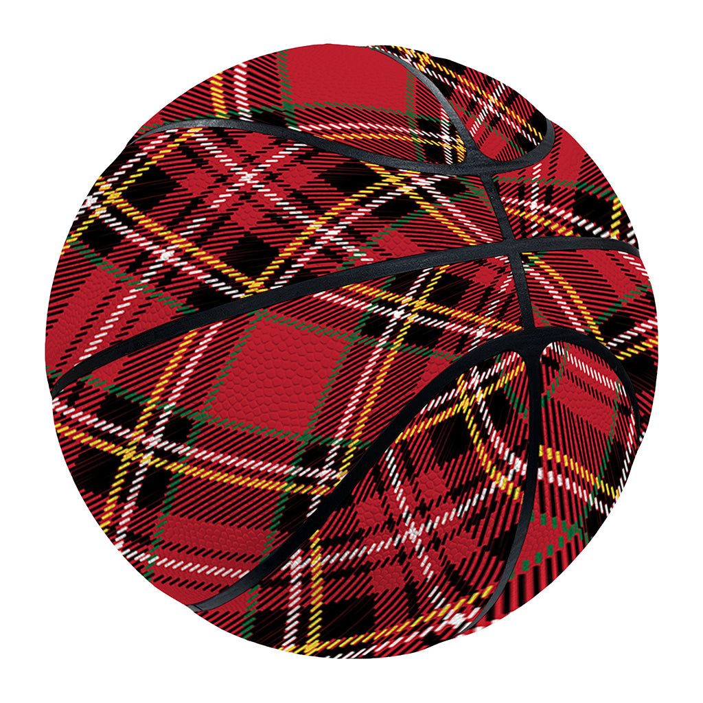 Red Stewart Tartan Pattern Print Basketball