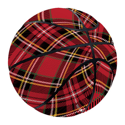 Red Stewart Tartan Pattern Print Basketball
