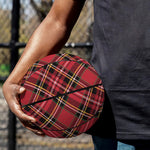 Red Stewart Tartan Pattern Print Basketball