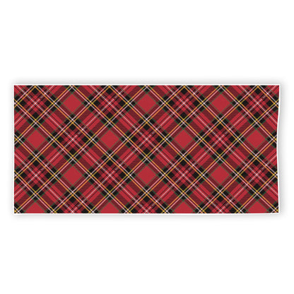 Red Stewart Tartan Pattern Print Beach Towel
