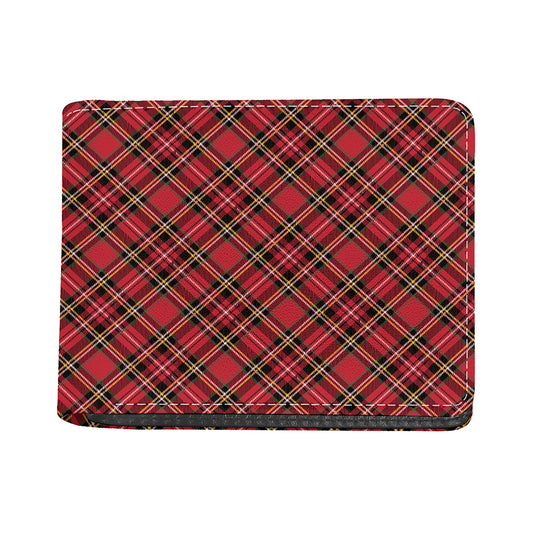 Red Stewart Tartan Pattern Print Bifold Wallet