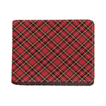 Red Stewart Tartan Pattern Print Bifold Wallet