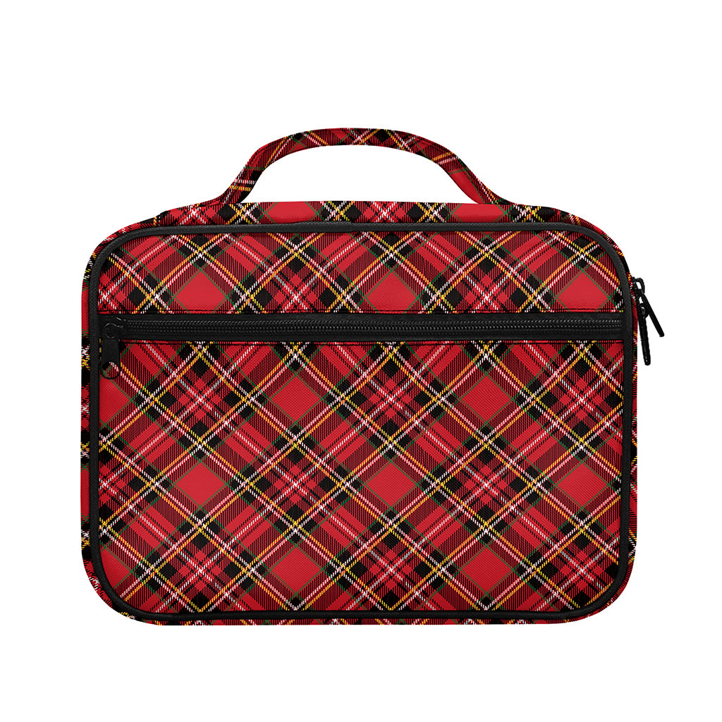 Red Stewart Tartan Pattern Print Briefcase Bible Bag
