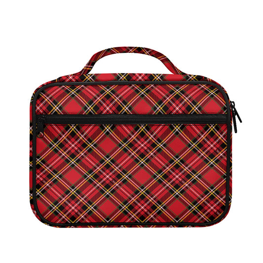 Red Stewart Tartan Pattern Print Briefcase Bible Bag