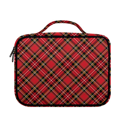 Red Stewart Tartan Pattern Print Briefcase Bible Bag