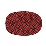 Red Stewart Tartan Pattern Print Car Side Mirror Covers