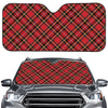 Red Stewart Tartan Pattern Print Car Windshield Sun Shade