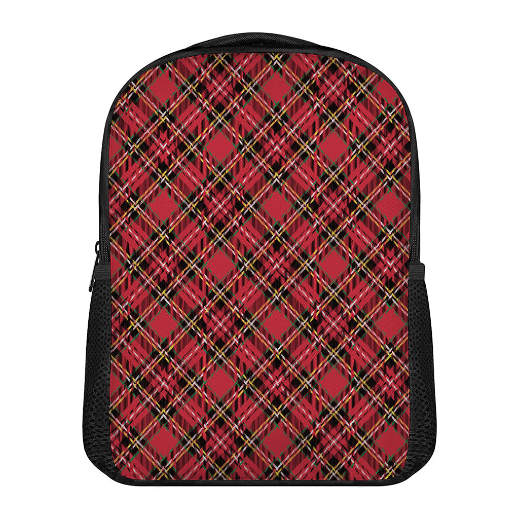 Red Stewart Tartan Pattern Print Casual Backpack