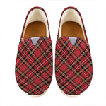 Red Stewart Tartan Pattern Print Casual Shoes