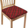 Red Stewart Tartan Pattern Print Chair Cushion Cover
