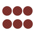 Red Stewart Tartan Pattern Print Coaster Set