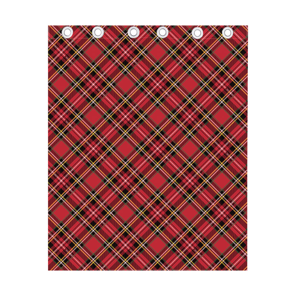 Red Stewart Tartan Pattern Print Curtain