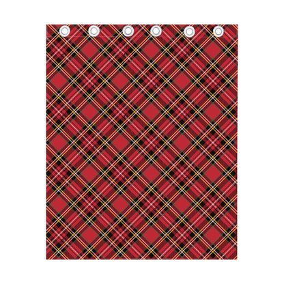 Red Stewart Tartan Pattern Print Curtain