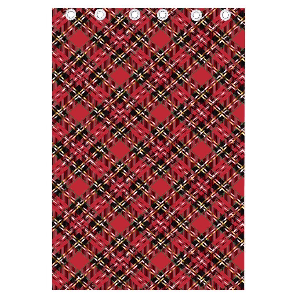 Red Stewart Tartan Pattern Print Curtain