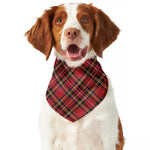 Red Stewart Tartan Pattern Print Dog Bandana