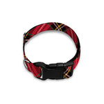 Red Stewart Tartan Pattern Print Dog Collar