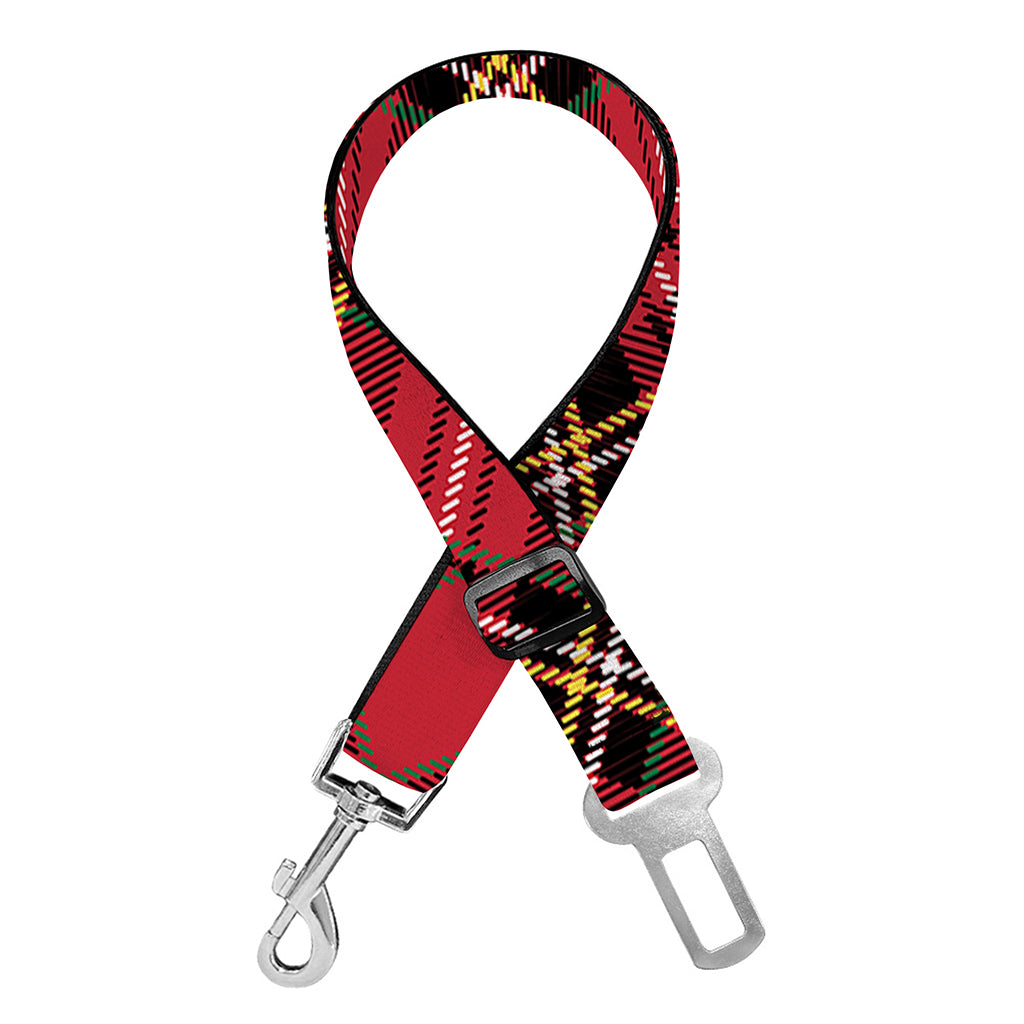 Red Stewart Tartan Pattern Print Dog Seat Belt