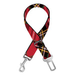 Red Stewart Tartan Pattern Print Dog Seat Belt