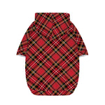 Red Stewart Tartan Pattern Print Dog Zip Up Hoodie
