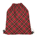 Red Stewart Tartan Pattern Print Drawstring Bag