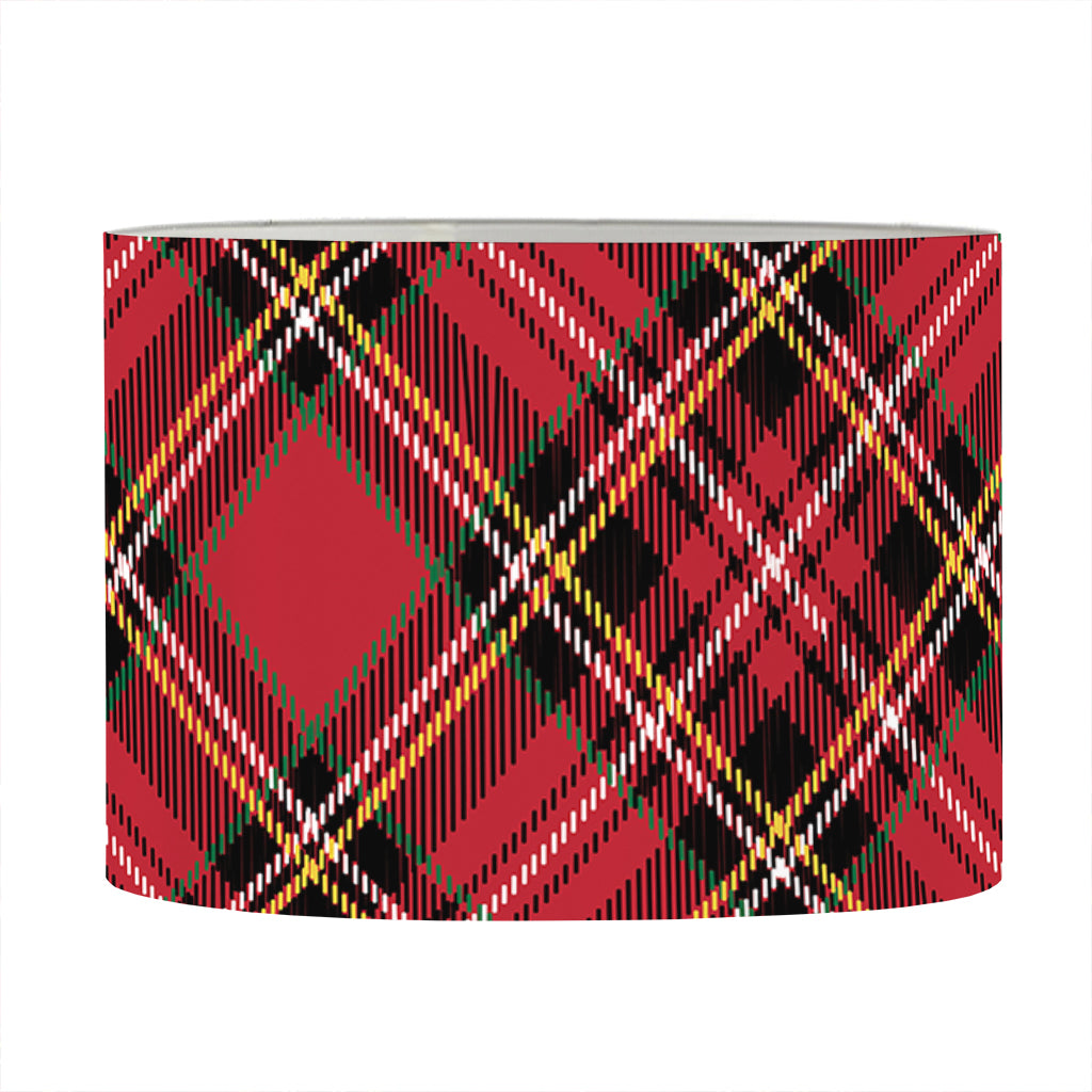 Red Stewart Tartan Pattern Print Drum Lamp Shade