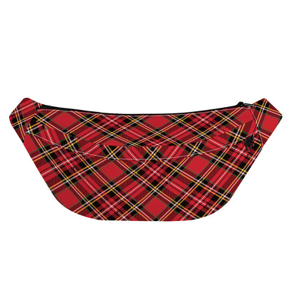 Red Stewart Tartan Pattern Print Fanny Pack