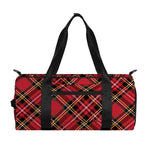 Red Stewart Tartan Pattern Print Gym Bag