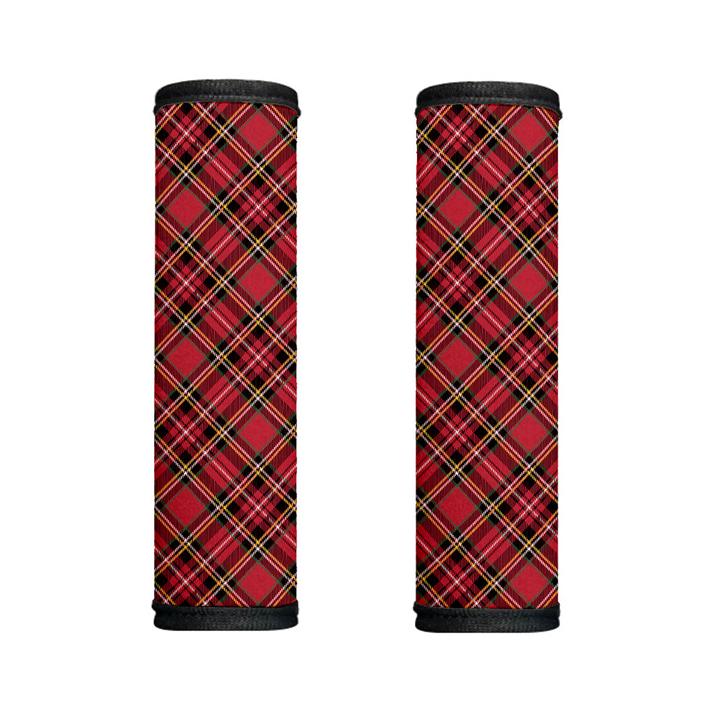 Red Stewart Tartan Pattern Print Handle Covers
