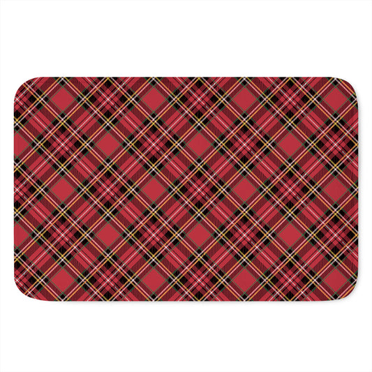 Red Stewart Tartan Pattern Print Indoor Door Mat