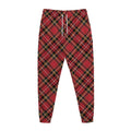 Red Stewart Tartan Pattern Print Jogger Pants