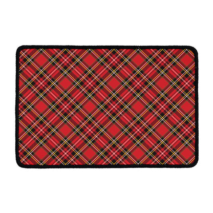 Red Stewart Tartan Pattern Print Kitchen Mat
