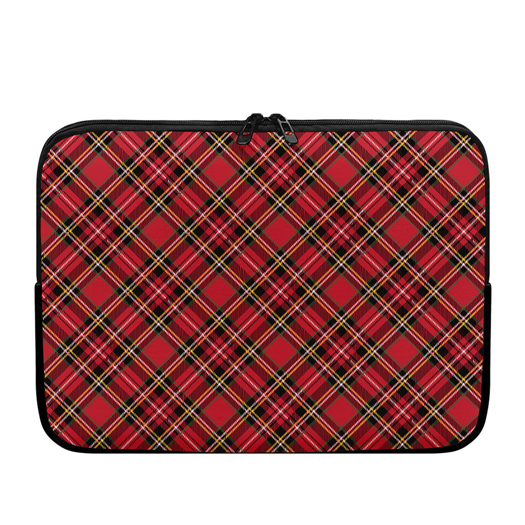 Red Stewart Tartan Pattern Print Laptop Sleeve