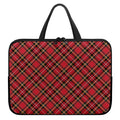 Red Stewart Tartan Pattern Print Laptop Sleeve With Handle