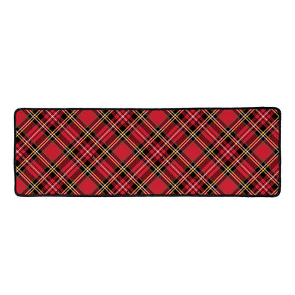 Red Stewart Tartan Pattern Print Long Kitchen Mat