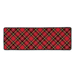 Red Stewart Tartan Pattern Print Long Kitchen Mat