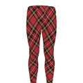 Red Stewart Tartan Pattern Print Men's Leggings