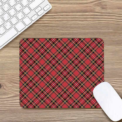 Red Stewart Tartan Pattern Print Mouse Pad