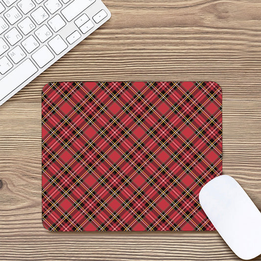 Red Stewart Tartan Pattern Print Mouse Pad