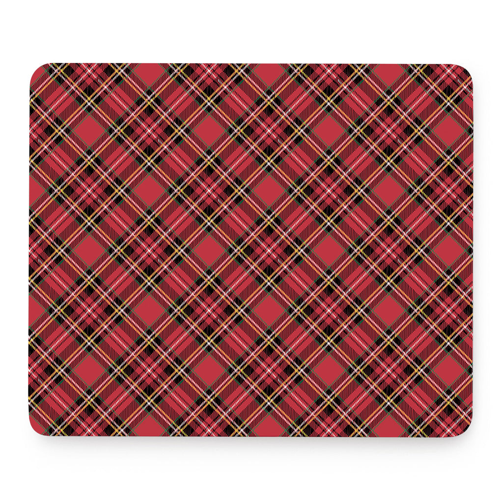 Red Stewart Tartan Pattern Print Mouse Pad