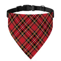 Red Stewart Tartan Pattern Print Over The Collar Dog Bandana